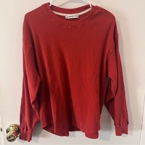 American Giant Men’s Waffle Knit Thermal Long Sleeve T-Shirt Orange XL